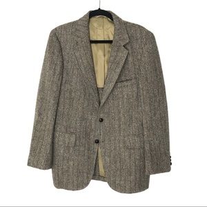 Vintage Harris Tweed 41R Brown Blazer Jacket